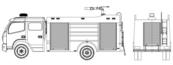 消防車(chē)上裝結構圖 消防車(chē)上裝結構圖
