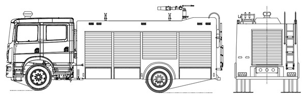 消防車(chē)上裝結構圖 消防車(chē)上裝結構圖