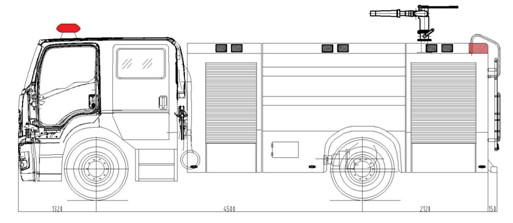 消防車(chē)上裝結構圖 消防車(chē)上裝結構圖