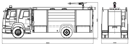 消防車(chē)上裝結構圖 消防車(chē)上裝結構圖