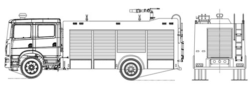 消防車(chē)上裝結構圖 消防車(chē)上裝結構圖
