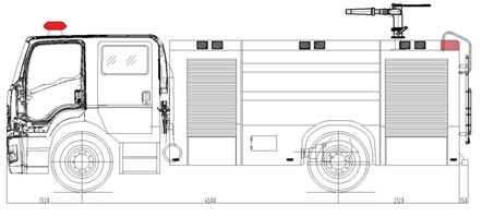 消防車(chē)上裝結構圖 消防車(chē)上裝結構圖