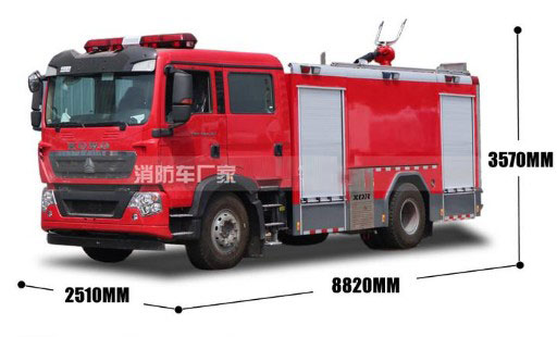 國六重汽豪沃5噸水罐消防車(chē)圖片 國六重汽豪沃5噸水罐消防車(chē)圖片